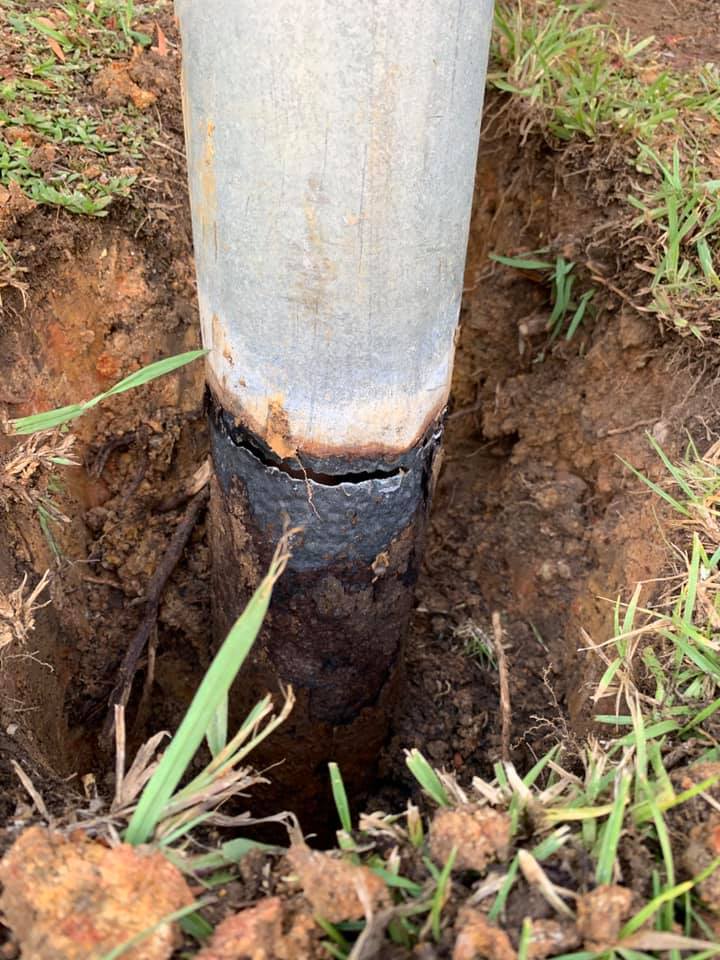 Rusted steel pole